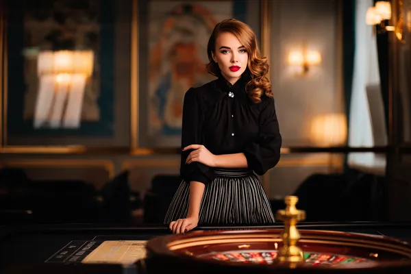 A confident dealer surrounded by casino chips inviting players to access their T9999 account, reflecting quick and easy login options.